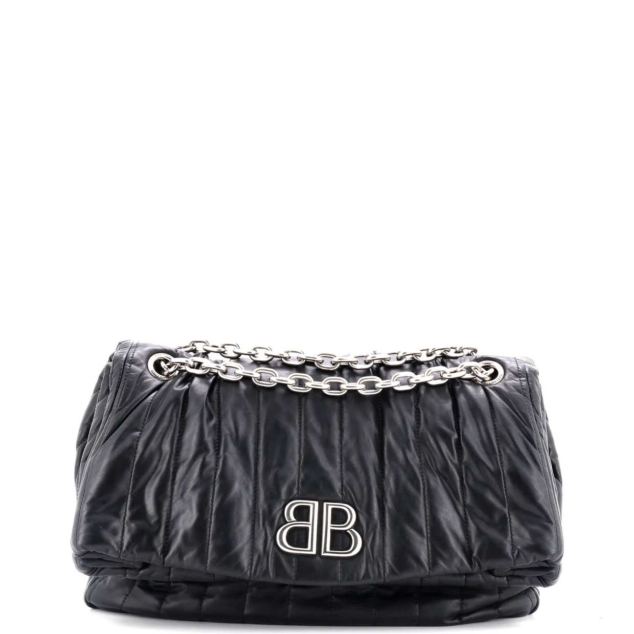 Monaco Chain Flap Shoulder Bag Quilted Leather Medium - Deep Luxury