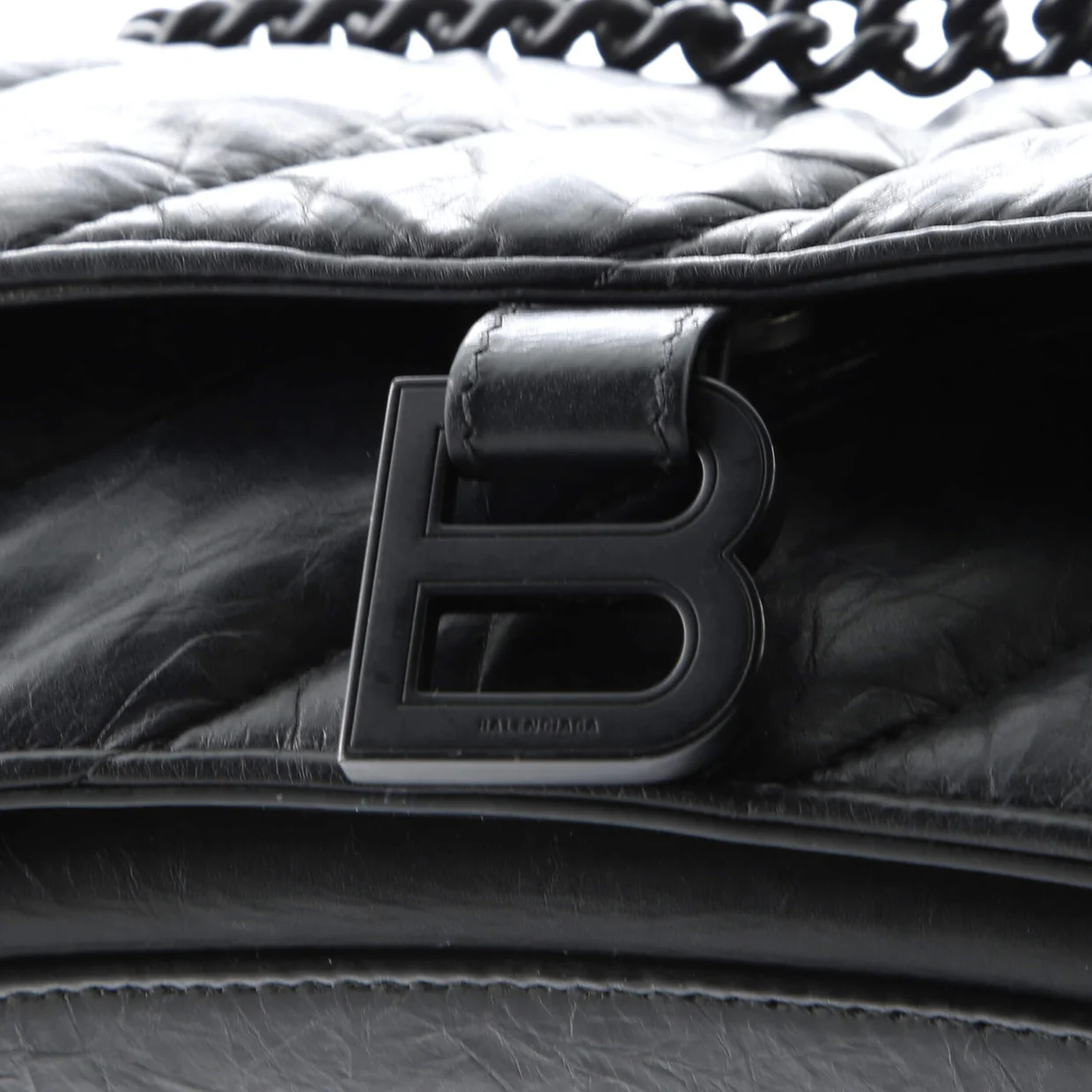 Crush Chain Flap Bag Quilted Crushed Calfskin Small - Deep Luxury