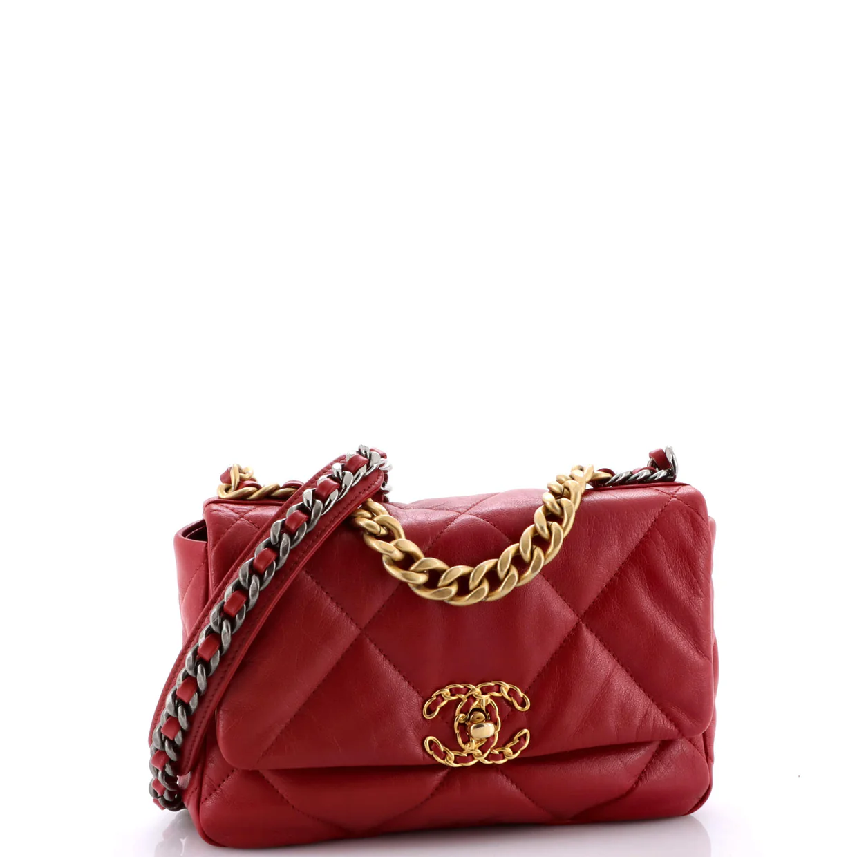19 Flap Bag Quilted Leather Medium - Deep Luxury