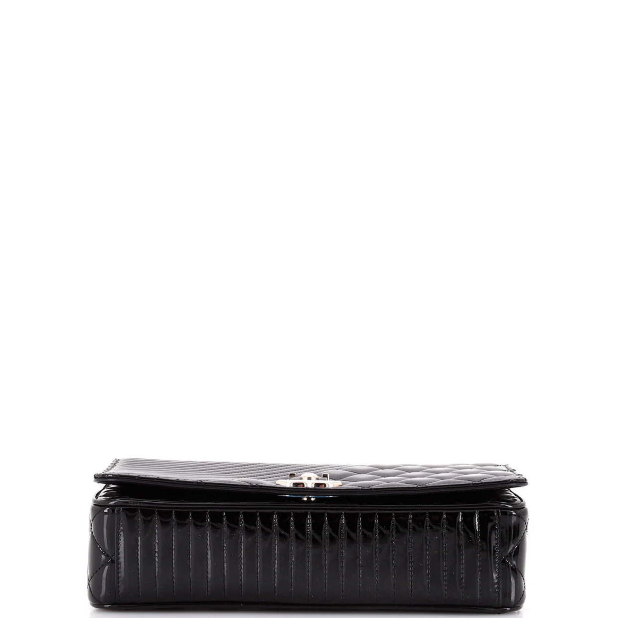 Coco Boy Flap Bag Quilted Patent Medium - Deep Luxury