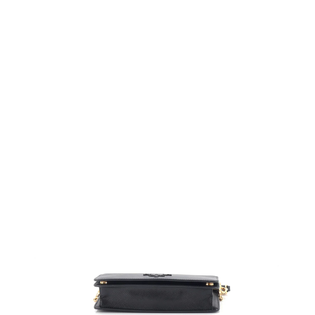 Monochrome Wristlet Wallet on Chain Saffiano Leather Mini - Deep Luxury