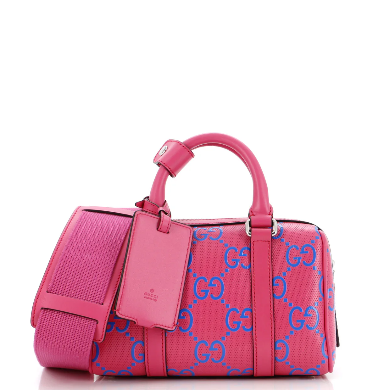 Duffle Bag GG Embossed Perforated Leather Mini - Deep Luxury