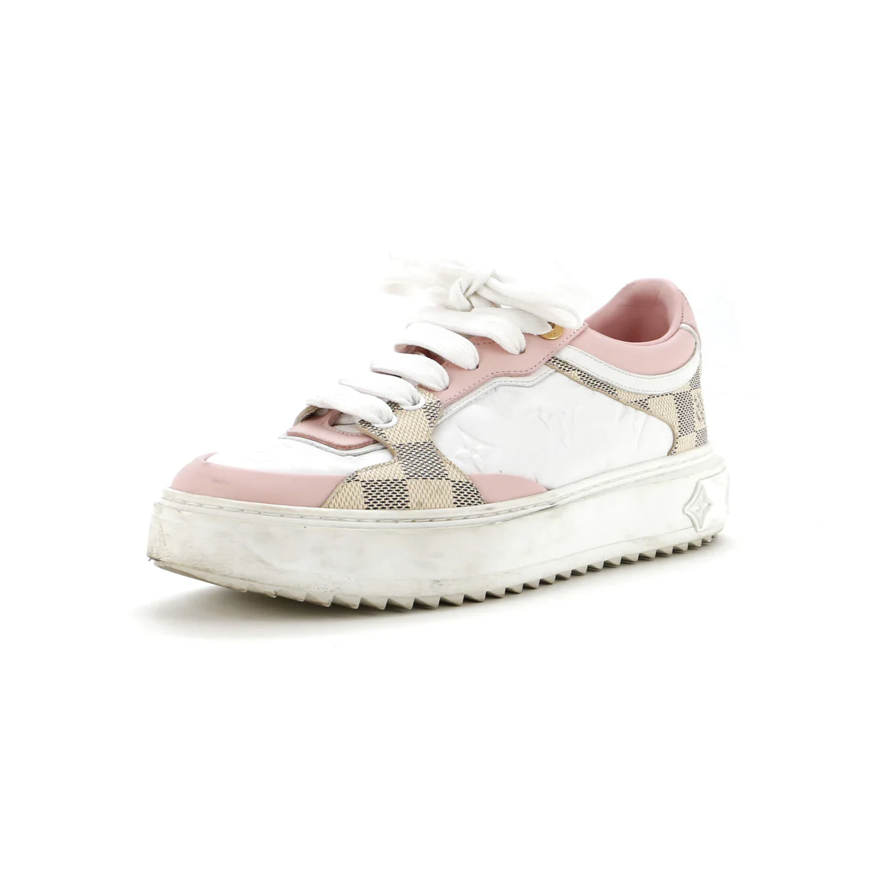 Women's Time Out Sneakers Pastel Monogram Embossed Leather - Deep Luxury