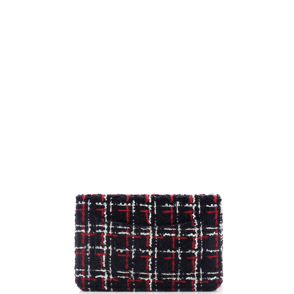 Chain Signe Wallet on Chain Quilted Tweed - Deep Luxury