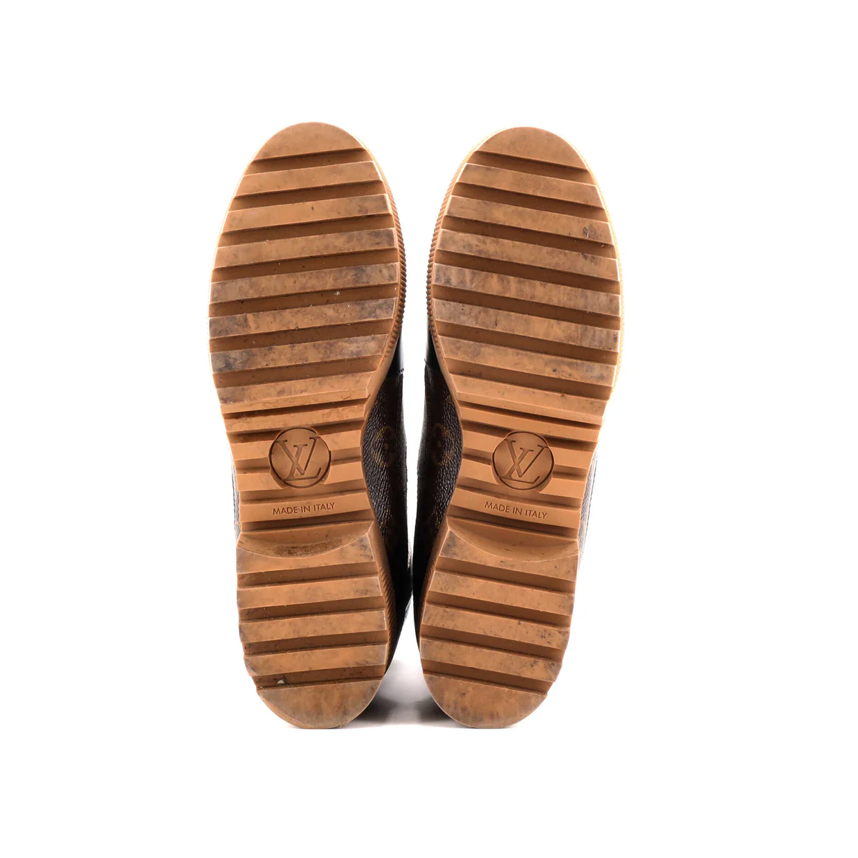 Women's Laureate Platform Desert Boots Suede with Monogram Canvas - Deep Luxury