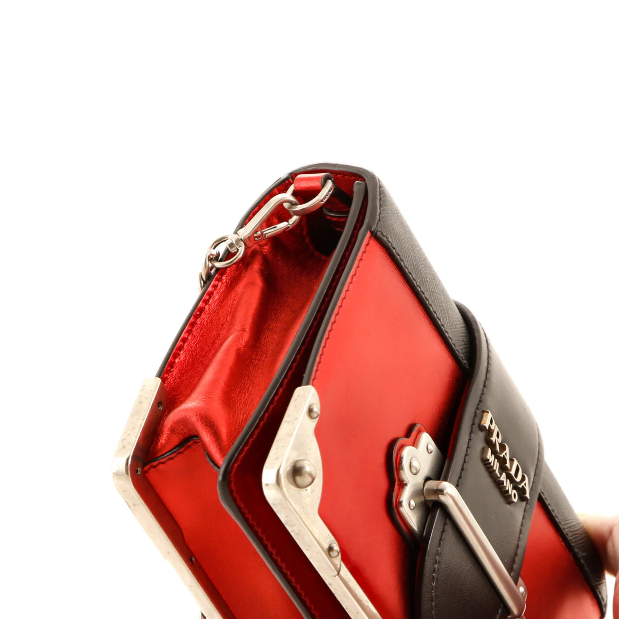Cahier Chain Crossbody Bag City Calf and Saffiano Small - Deep Luxury