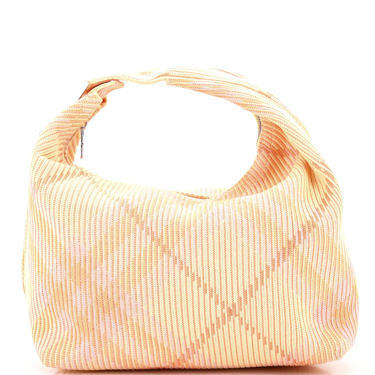 Peg Handle Bag Knit Check Fabric Medium - Deep Luxury