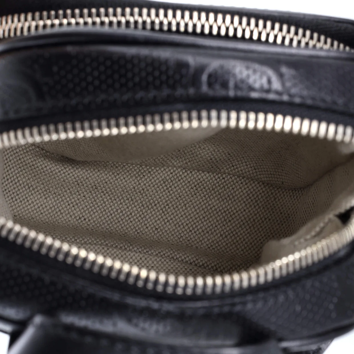 Top Handle Crossbody Bag GG Embossed Perforated Leather Mini - Deep Luxury