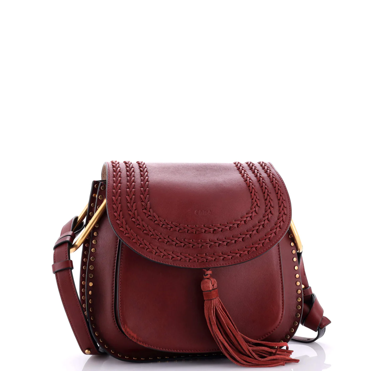 Hudson Handbag Whipstitch Leather Medium - Deep Luxury