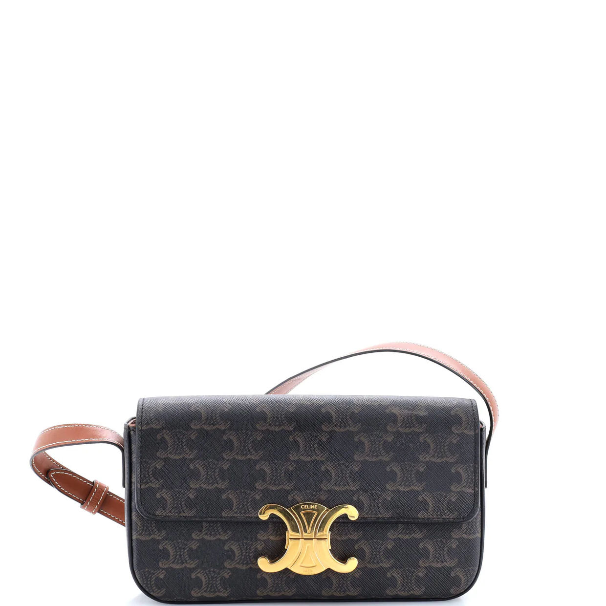 Triomphe East-West Shoulder Bag Triomphe Coated Canvas - Deep Luxury