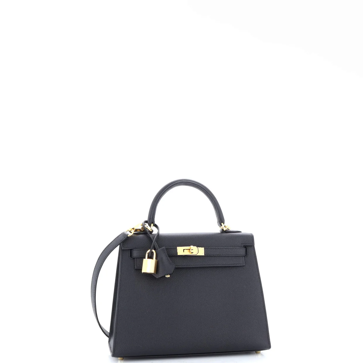 Kelly Handbag Noir Epsom with Gold Hardware 25 - Deep Luxury