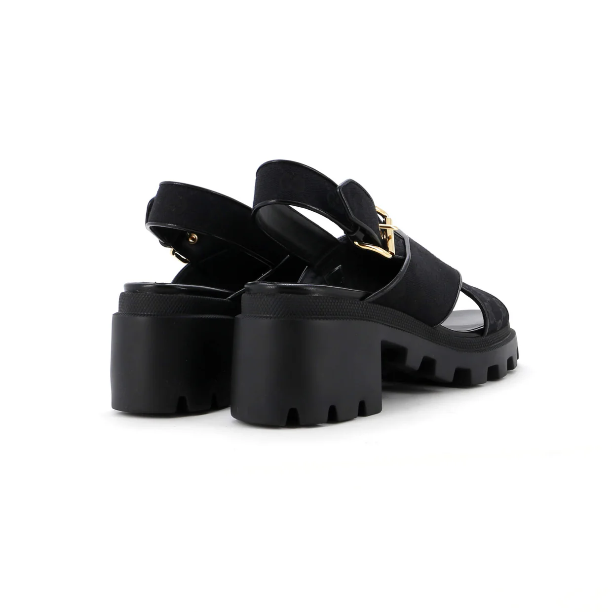 Women's Lug Sole Platform Slingback Sandals GG Canvas - Deep Luxury