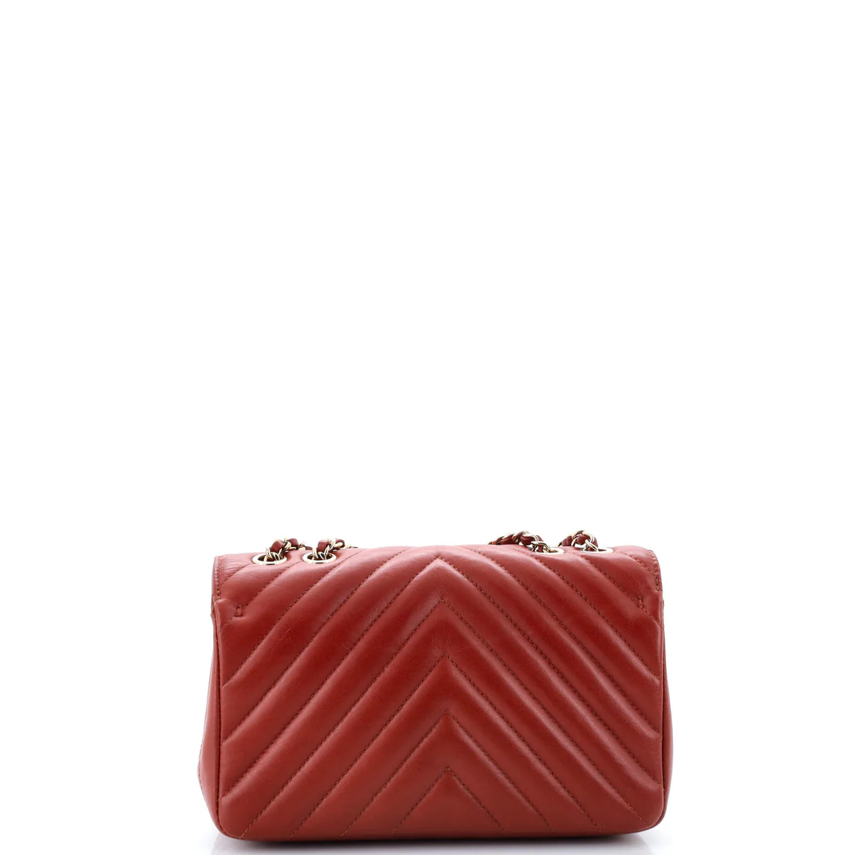Statement Flap Bag Chevron Calfskin Mini - Deep Luxury