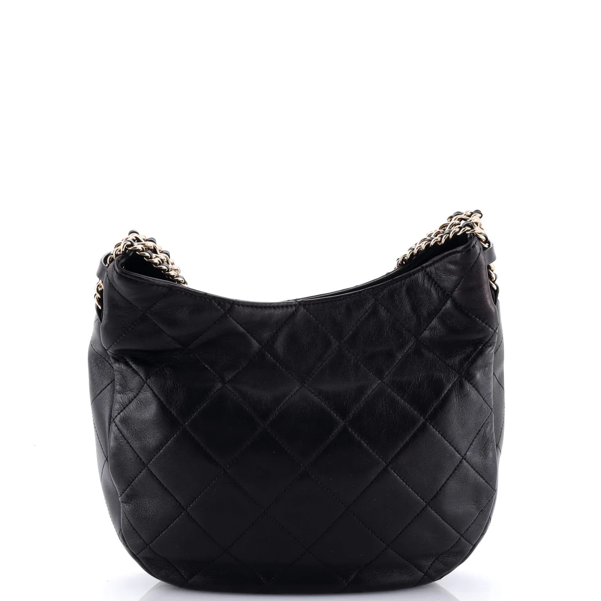Wide Chain CC Turnlock Hobo Quilted Lambskin Small - Deep Luxury
