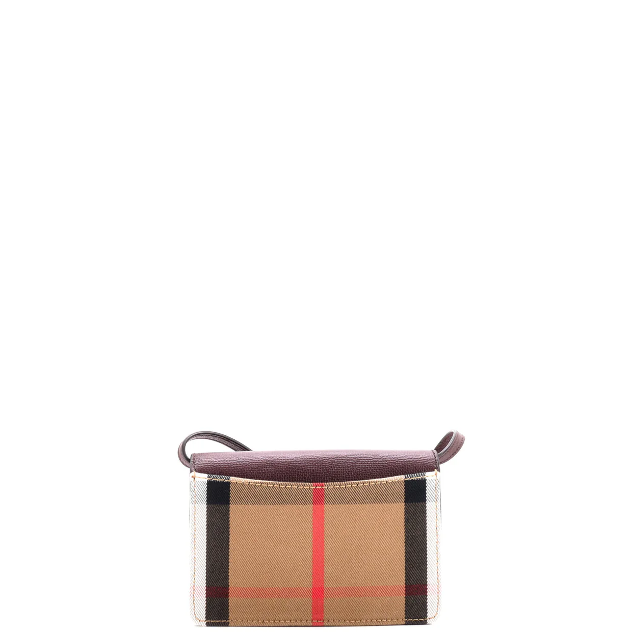 Hampshire Wallet on Strap Leather and House Check Canvas - Deep Luxury