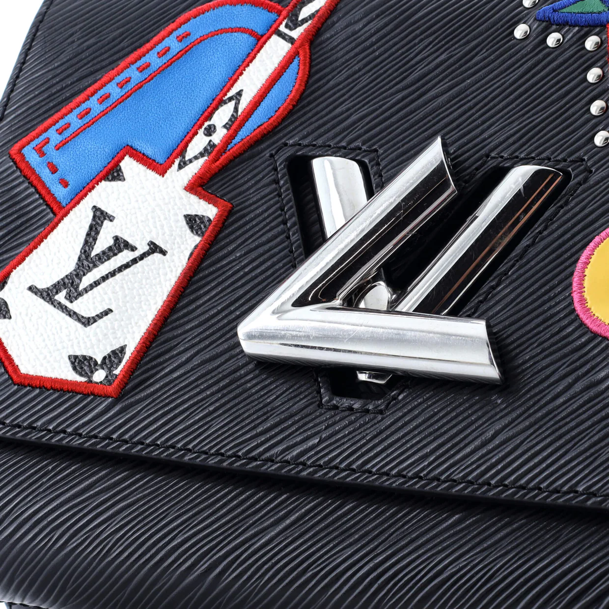 Twist Handbag Limited Edition Patches Epi Leather MM - Deep Luxury