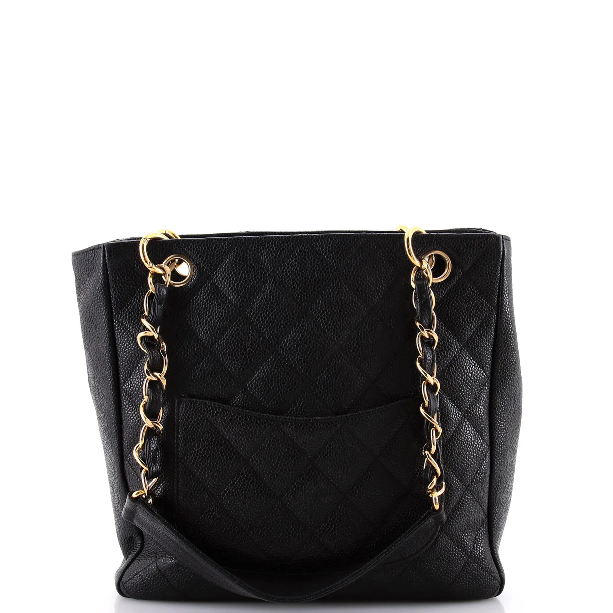 Petite Shopping Tote Quilted Caviar - Deep Luxury
