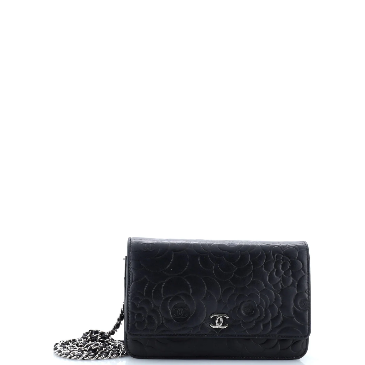 Wallet on Chain Camellia Lambskin - Deep Luxury