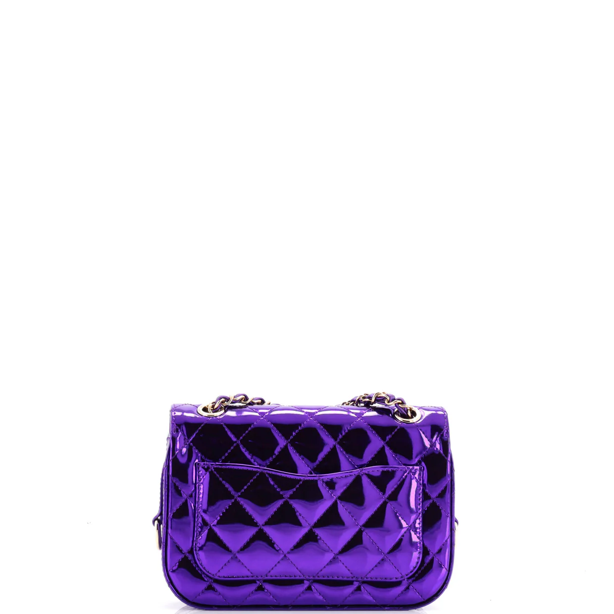 Classic Single Flap Bag with Star Coin Purse Quilted Metallic Leather Mini - Deep Luxury