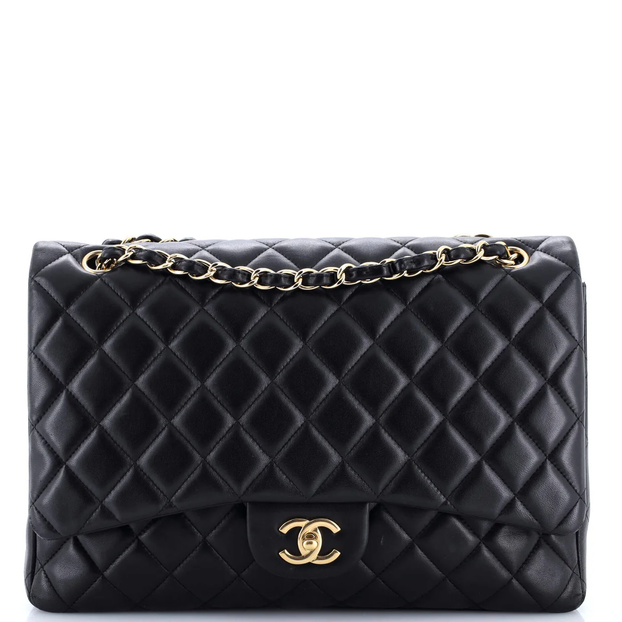 Classic Single Flap Bag Quilted Lambskin Maxi - Deep Luxury