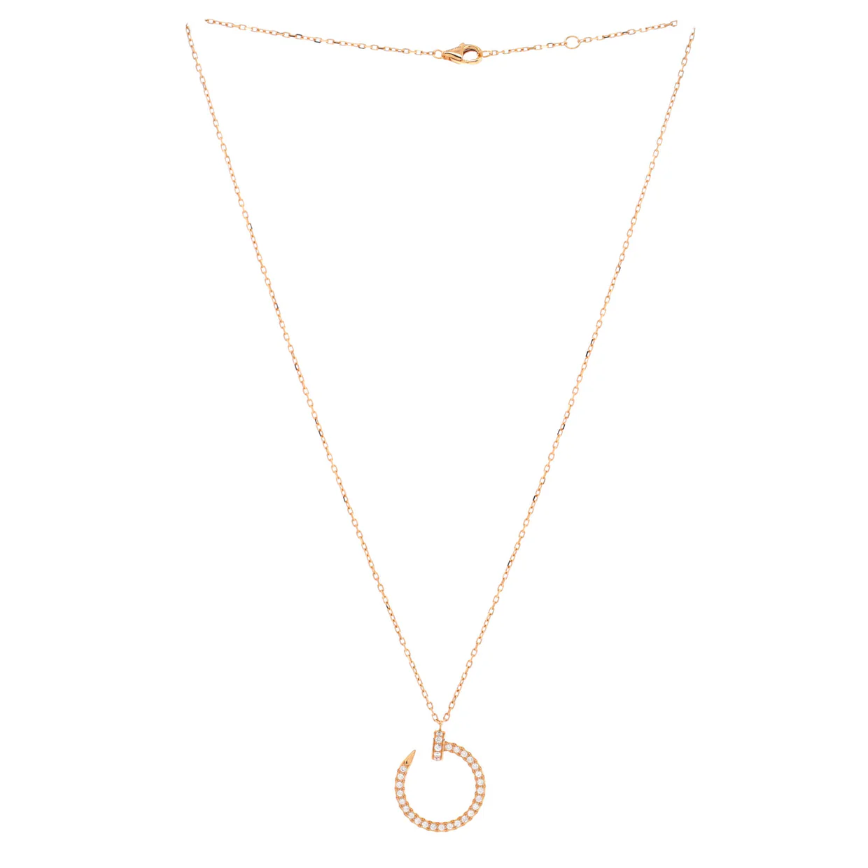 Juste un Clou Pendant Necklace 18K Rose Gold and Pave Diamonds - Deep Luxury