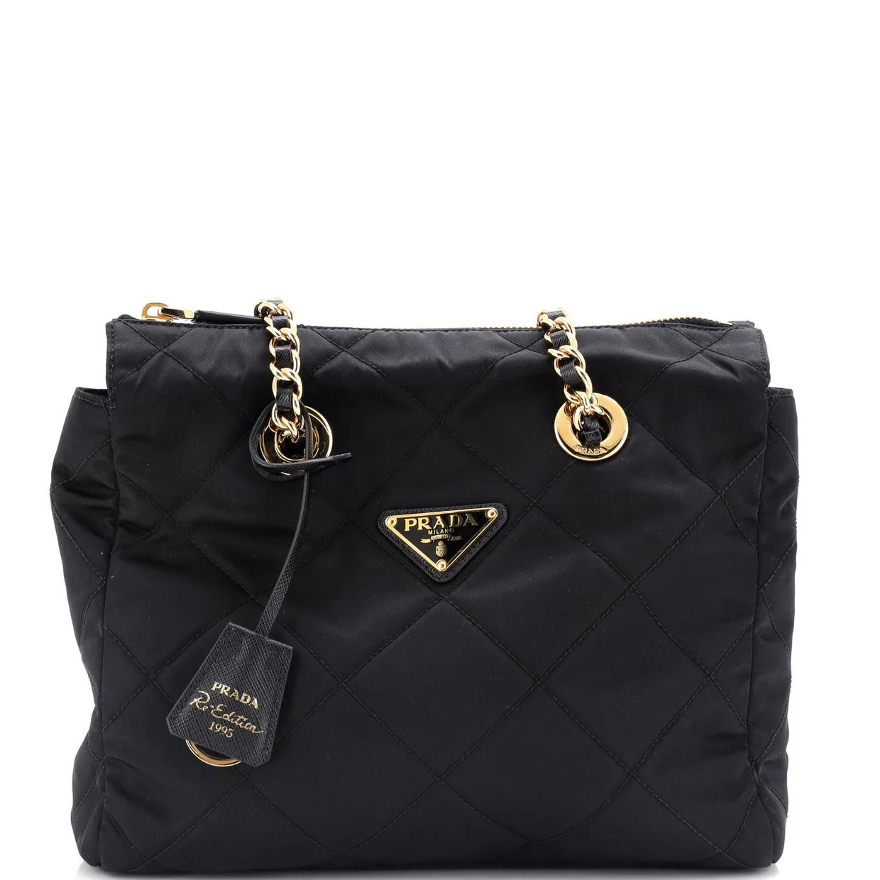 Re-Edition 1995 Chain Tote Quilted Re-Nylon Small - Deep Luxury