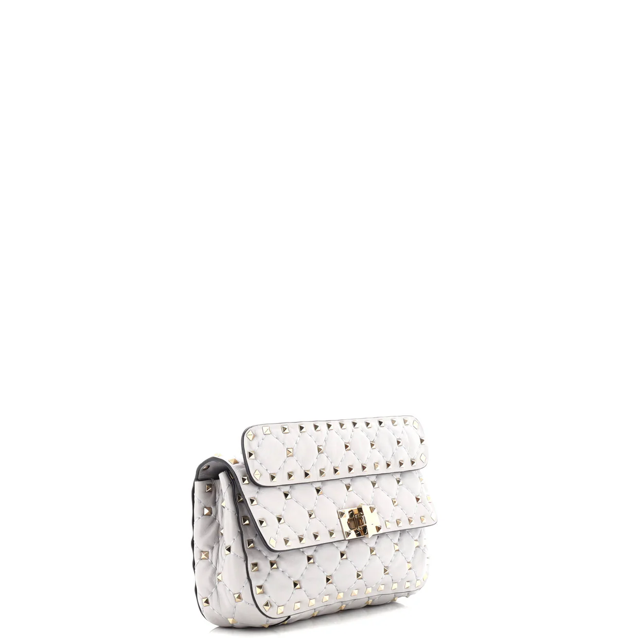 Rockstud Spike Flap Bag Quilted Leather Small - Deep Luxury