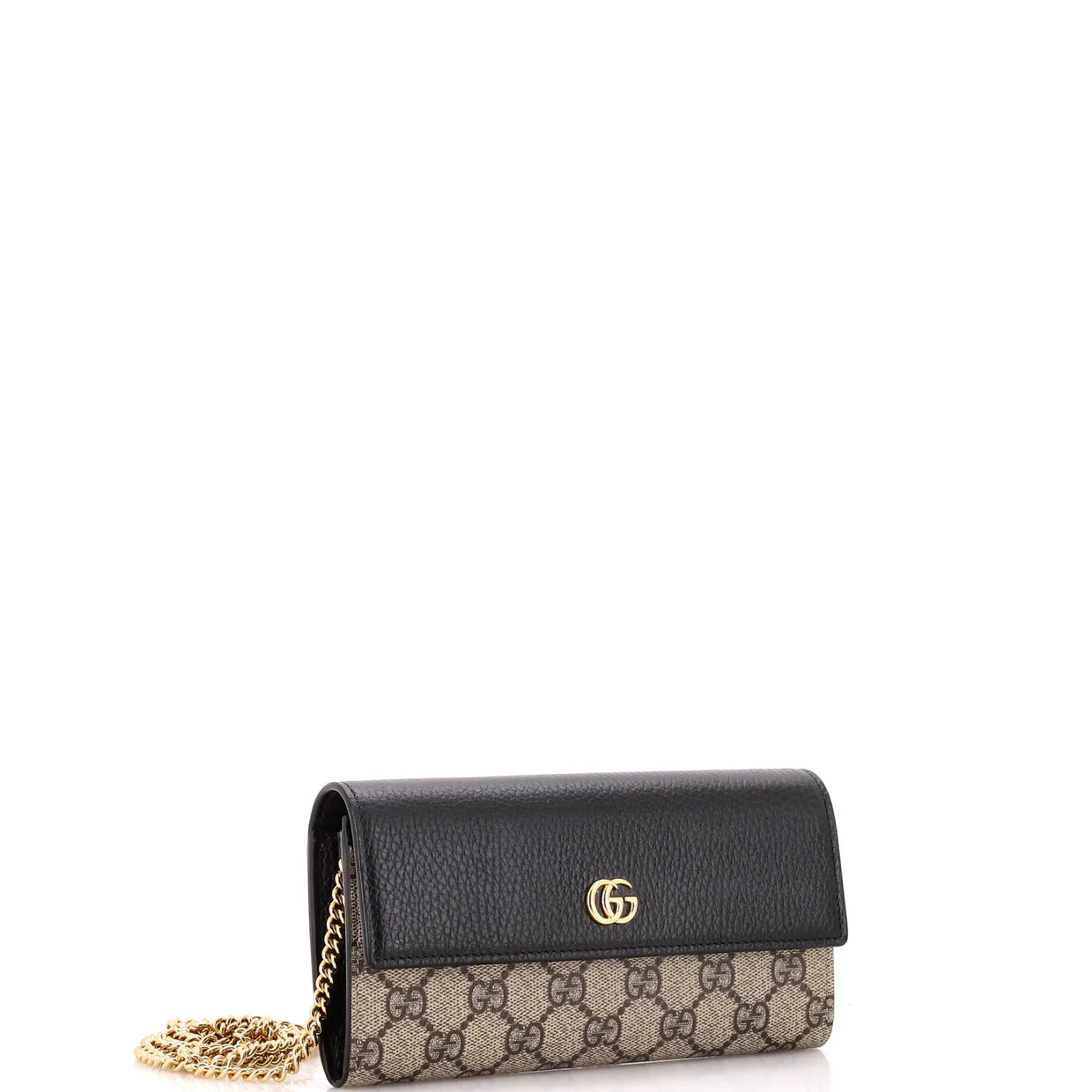 GG Marmont Continental Chain Wallet GG Coated Canvas and Leather - Deep Luxury