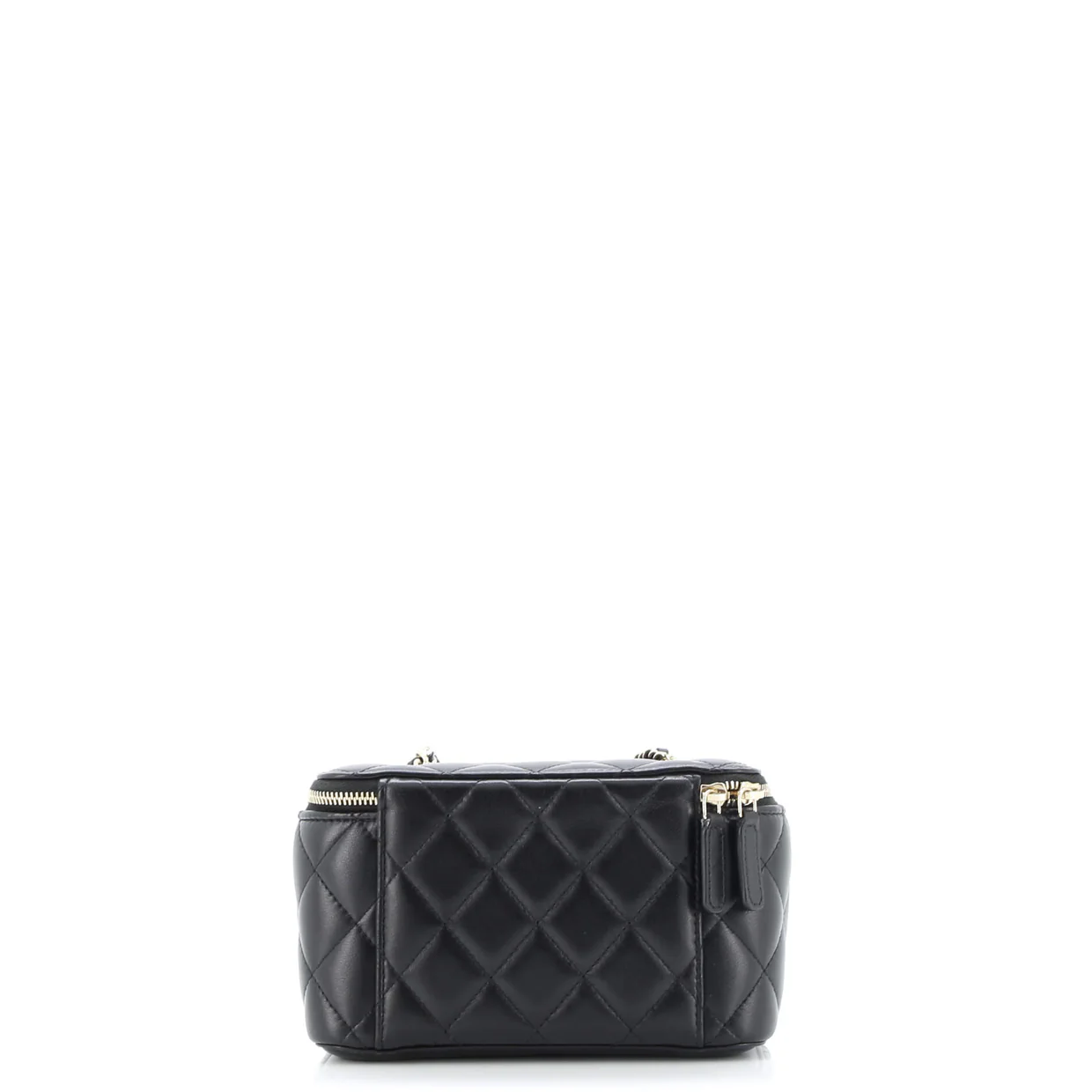 Classic Vanity Case with Chain Quilted Lambskin Small - Deep Luxury