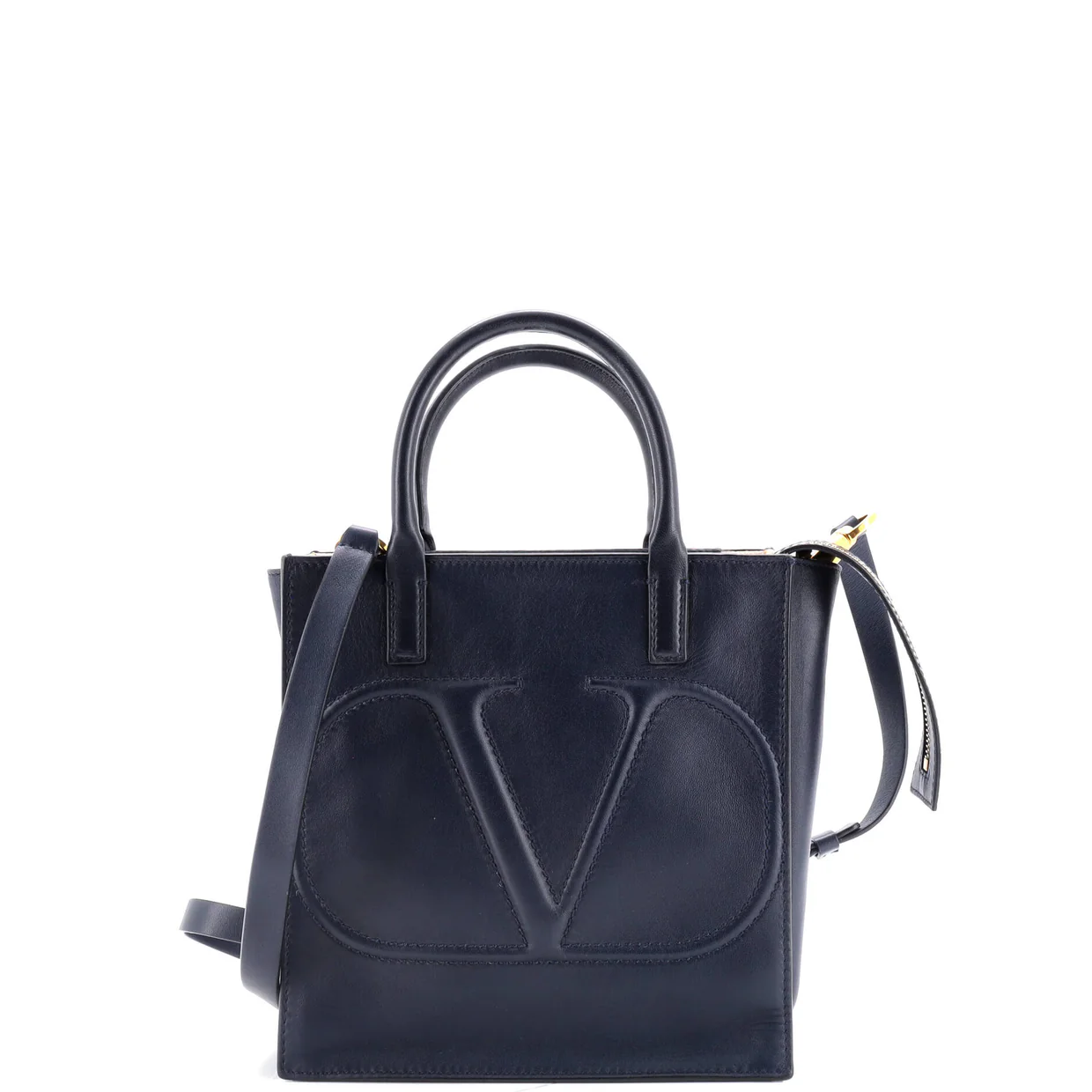VLogo Walk Tote Leather Small - Deep Luxury