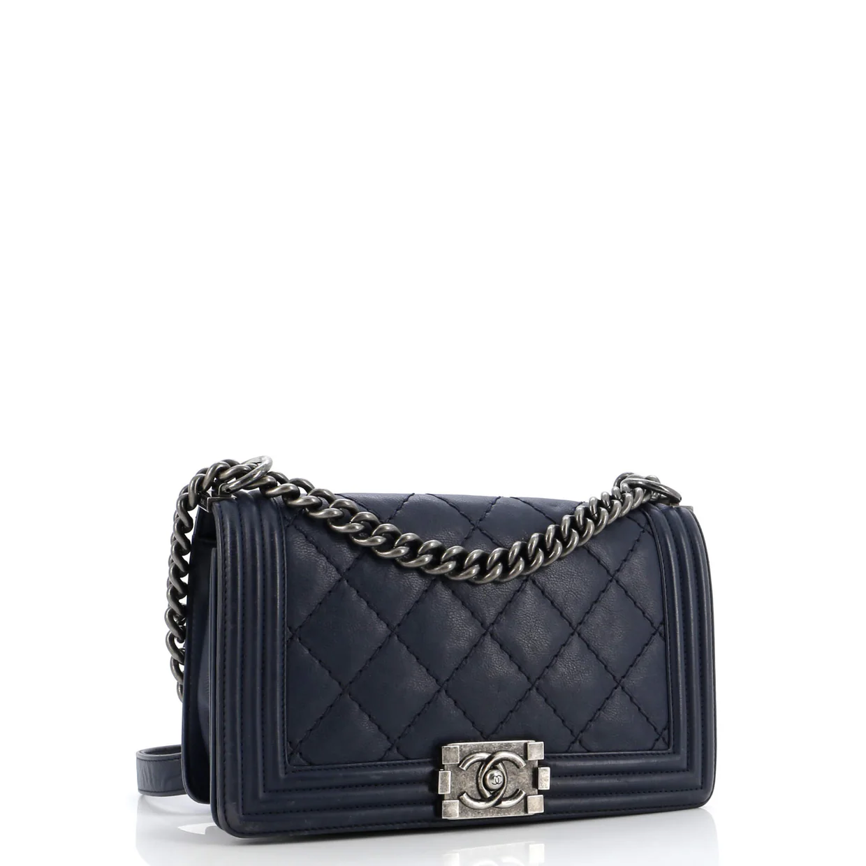 Stitch Boy Flap Bag Quilted Calfskin Old Medium - Deep Luxury