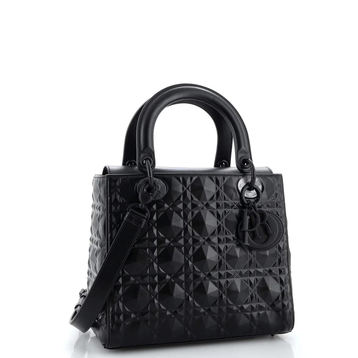Lady Dior Bag Diamond Motif Cannage Calfskin Medium - Deep Luxury