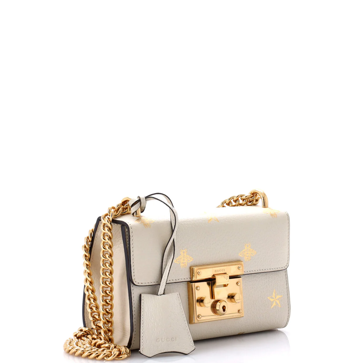 Padlock Shoulder Bag Printed Leather Small - Deep Luxury