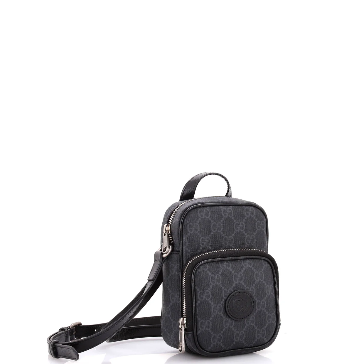 Interlocking G Patch Top Handle Crossbody Bag GG Coated Canvas Mini - Deep Luxury