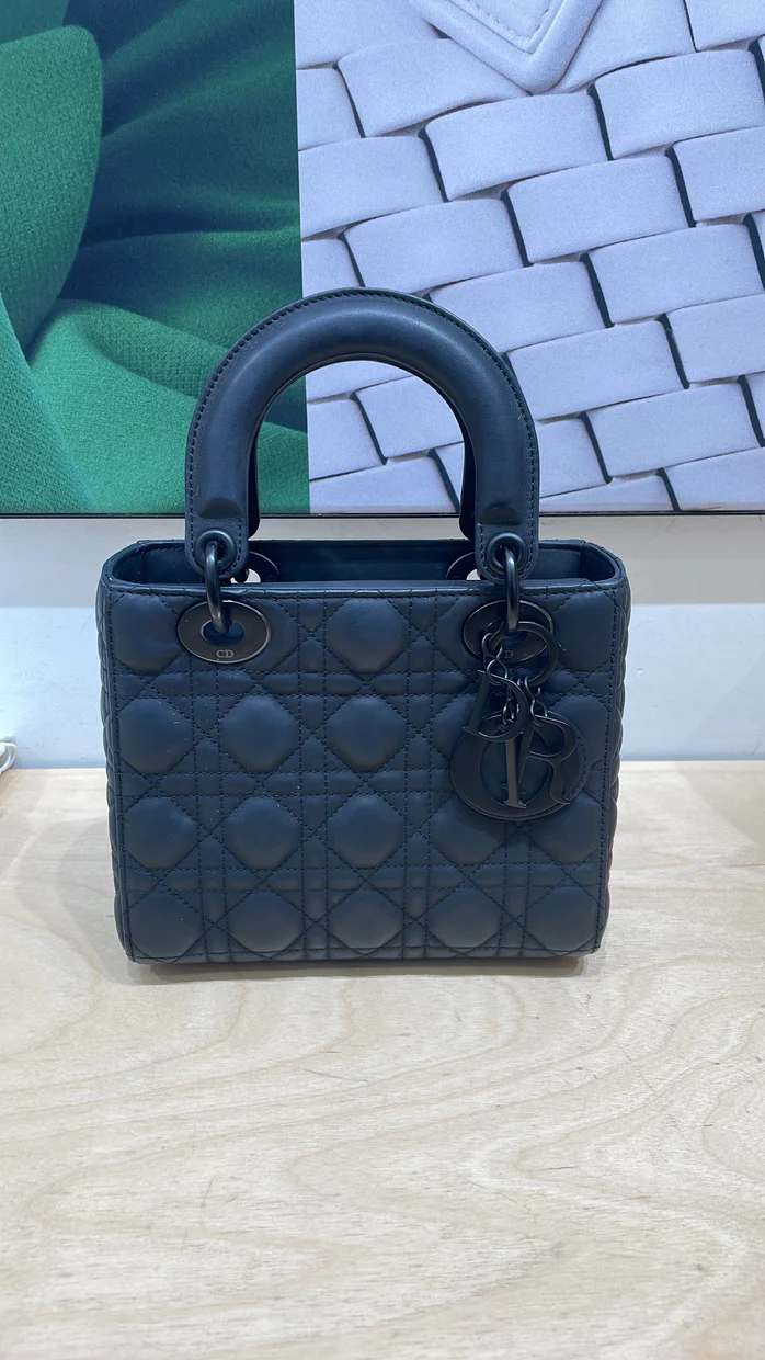 Ultra Matte Lady Dior Bag Cannage Quilt Calfskin Medium - Deep Luxury