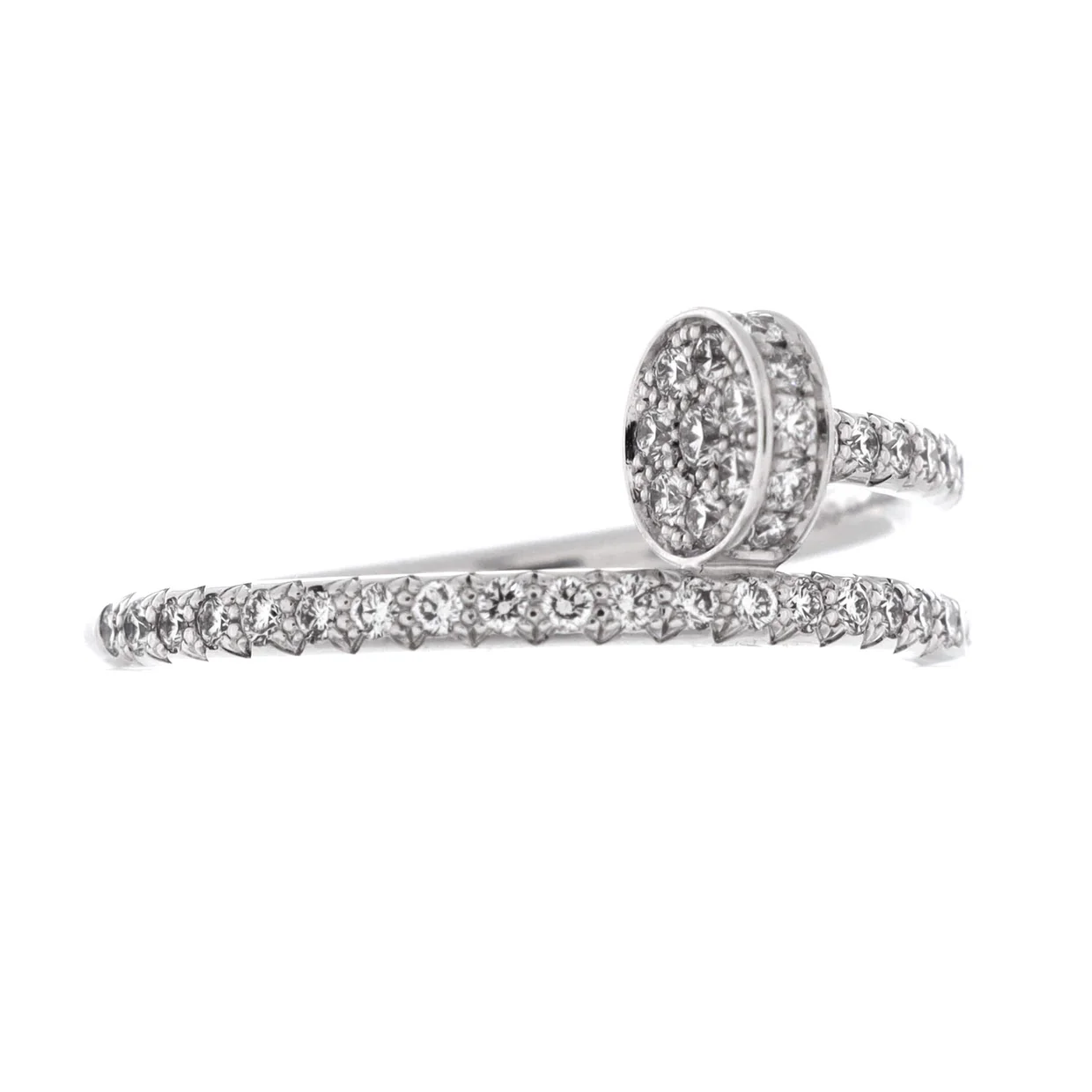 Juste un Clou Paved Ring 18K White Gold with Diamonds Small - Deep Luxury