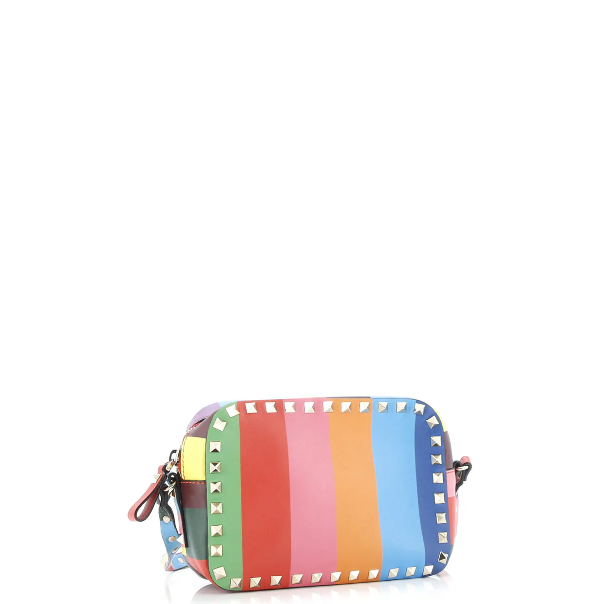 Rockstud 1973 Camera Crossbody Bag Striped Leather - Deep Luxury