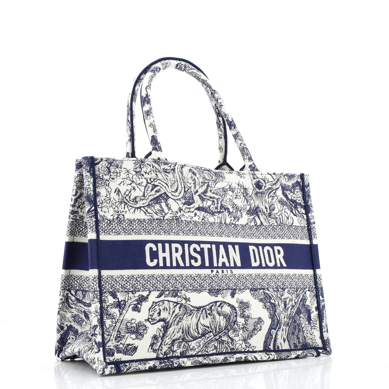 Book Tote Embroidered Canvas Medium - Deep Luxury