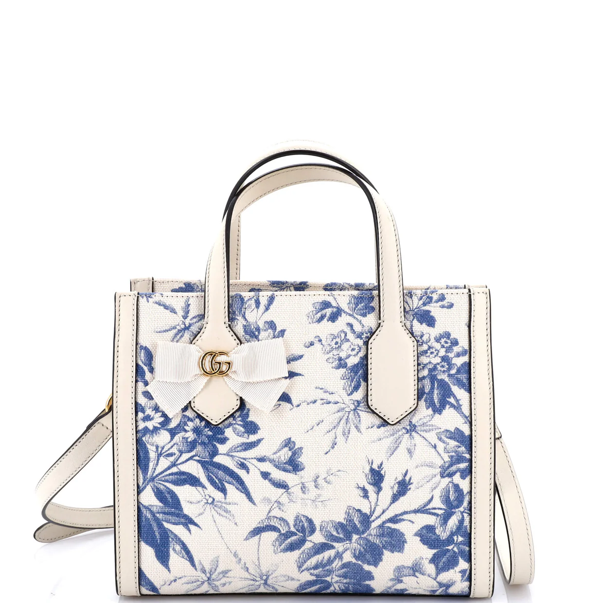 GG Ribbon Tote Printed Linen Small - Deep Luxury