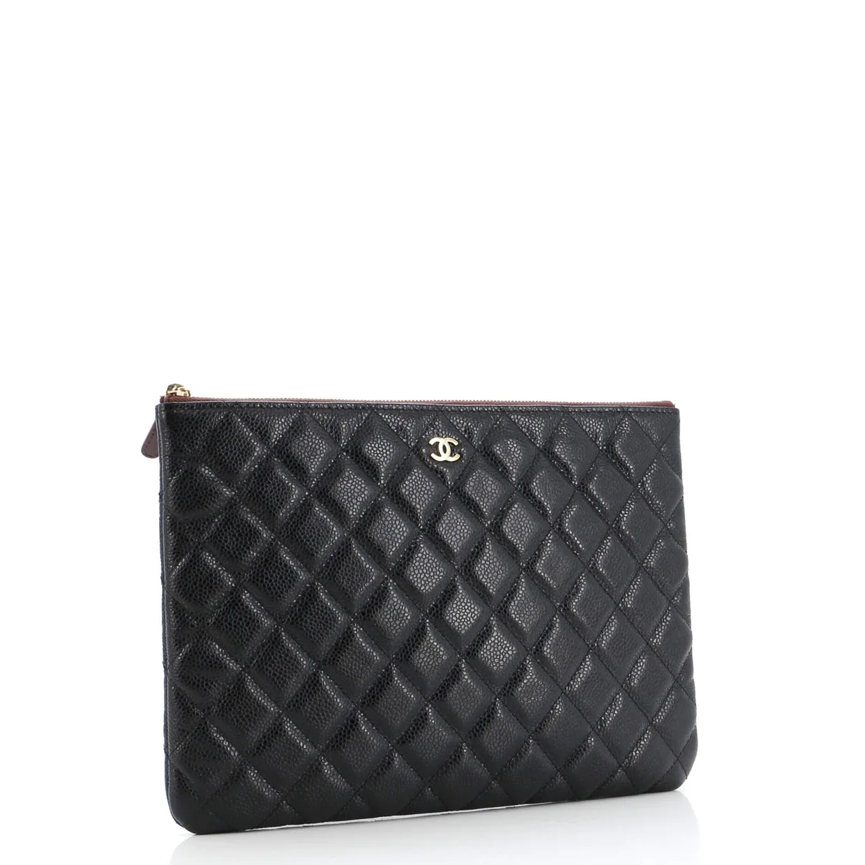 O Case Clutch Quilted Caviar Medium - Deep Luxury