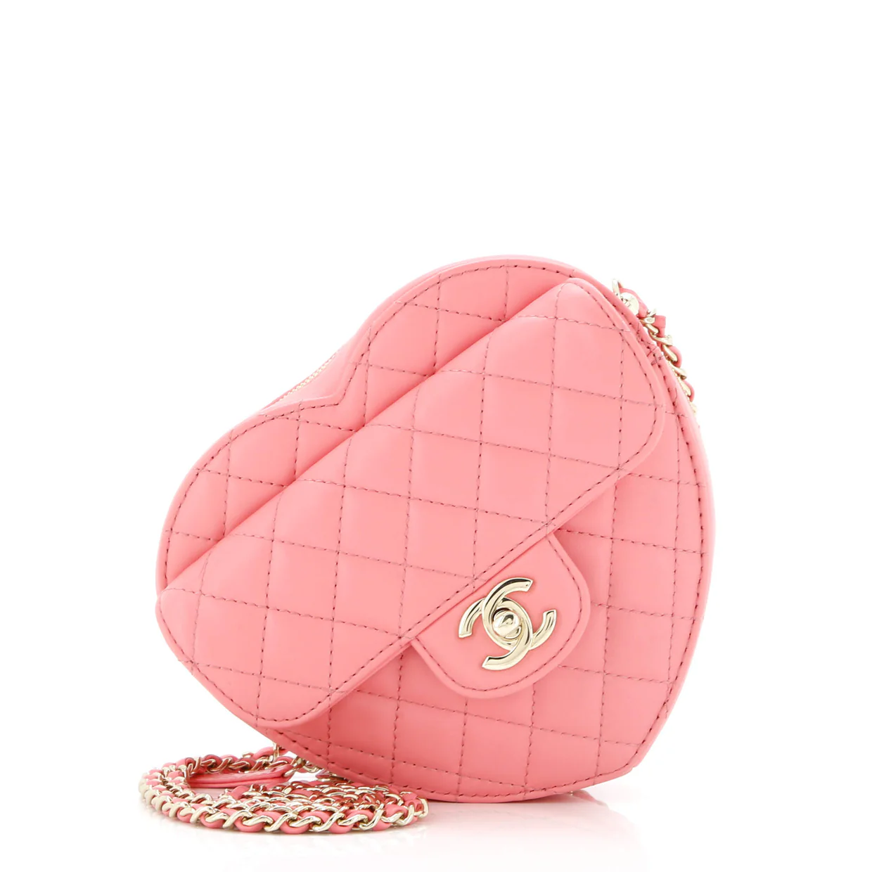 CC in Love Heart Bag Quilted Lambskin - Deep Luxury