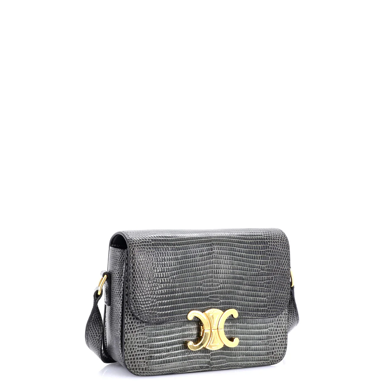 Triomphe Shoulder Bag Lizard Teen - Deep Luxury