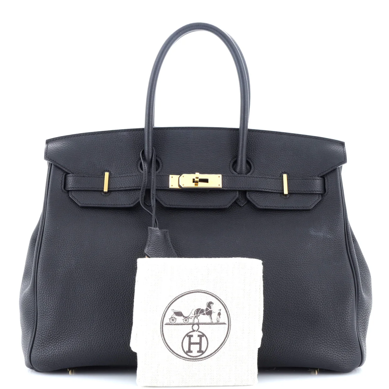 Birkin Handbag Noir Togo with Gold Hardware 35 - Deep Luxury