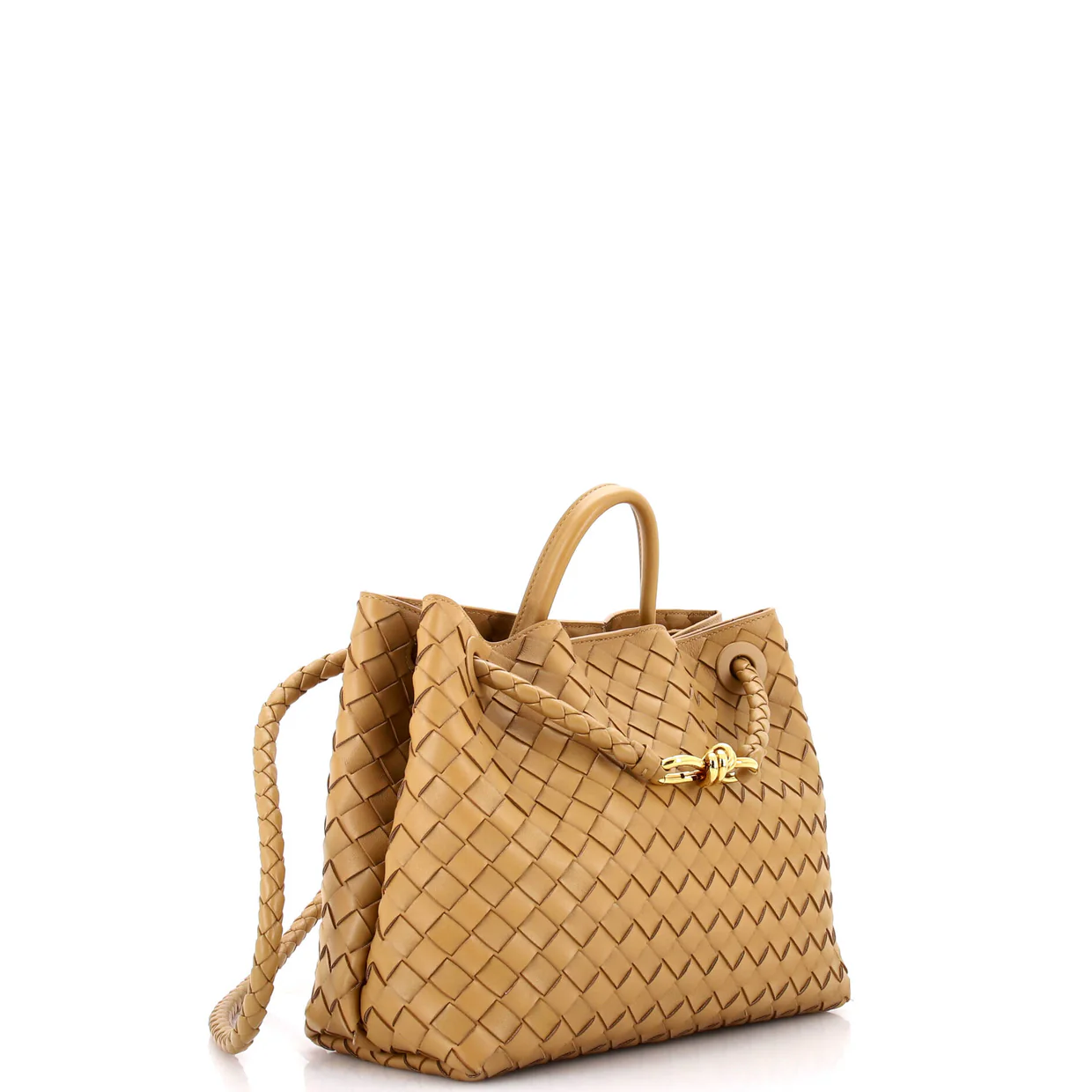 Andiamo Top Handle Bag Intrecciato Nappa Medium - Deep Luxury