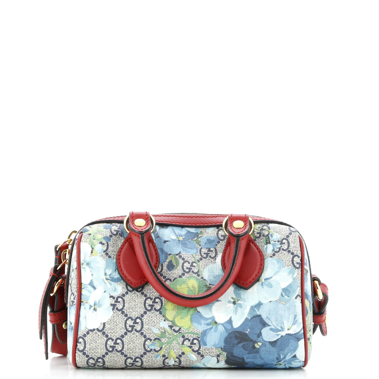 Convertible Boston Bag Blooms Print GG Coated Canvas Nano - Deep Luxury