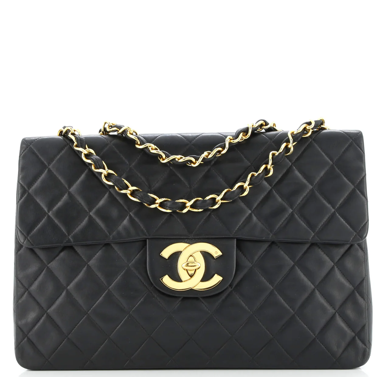 Vintage Classic Single Flap Bag Quilted Lambskin Maxi - Deep Luxury