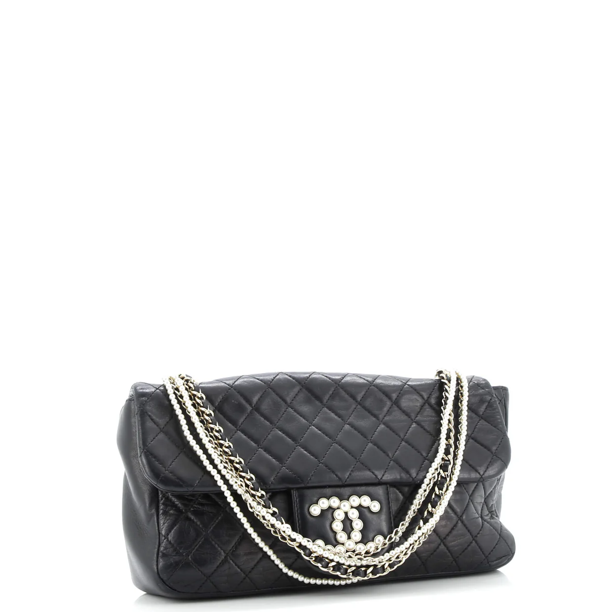Westminster Pearl Chain Flap Bag Quilted Lambskin Medium - Deep Luxury