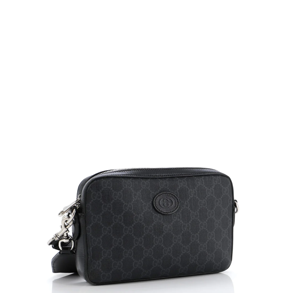 Interlocking G Patch Shoulder Bag GG Coated Canvas Small - Deep Luxury