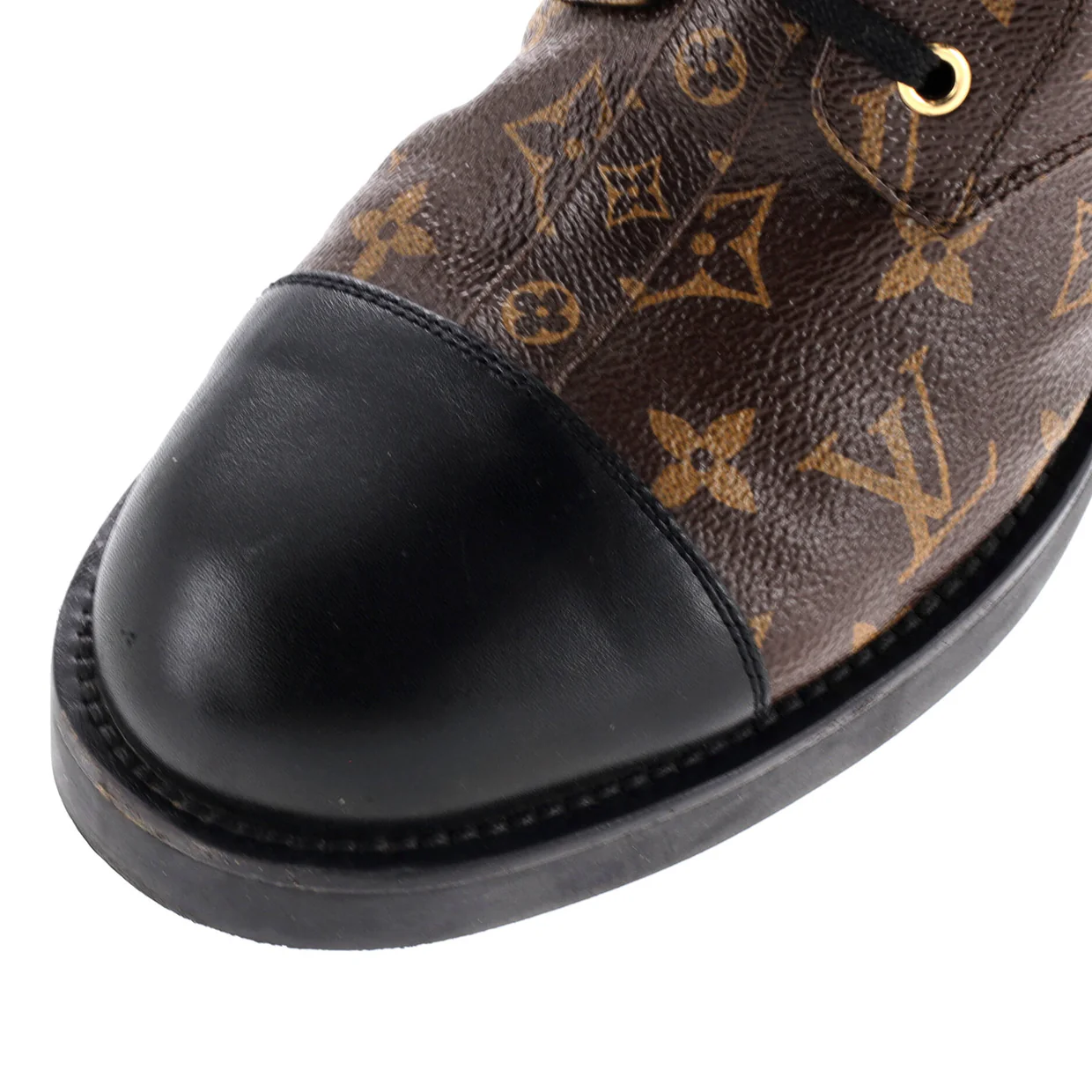 Women's Wonderland Flat Ranger Boots Monogram Canvas and Leather - Deep Luxury