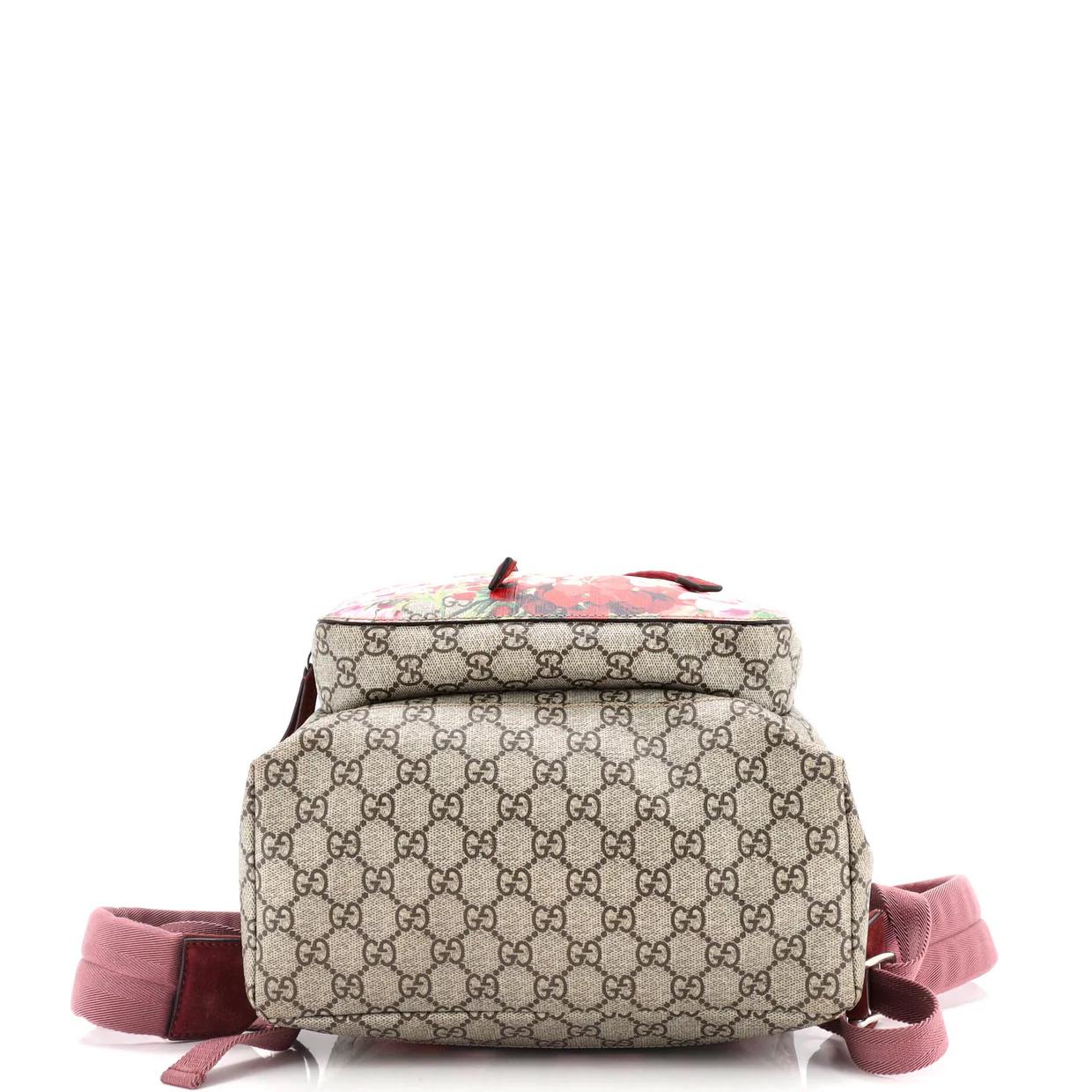 Buckle Backpack Blooms Print GG Coated Canvas Medium - Deep Luxury